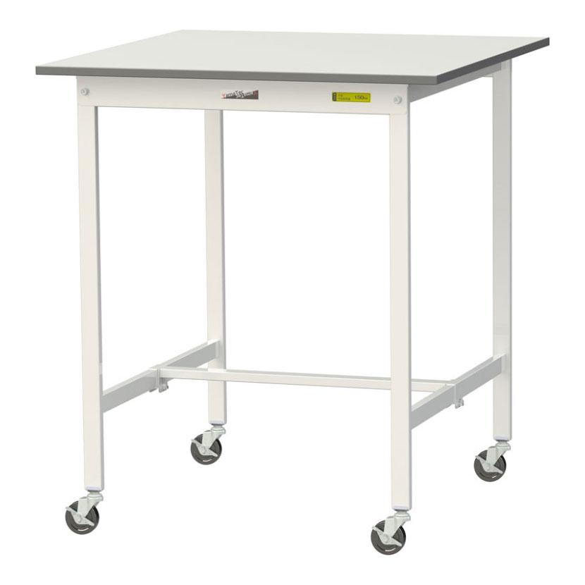 山金工業 軽量作業台 キャスター付き 全体耐荷重128kg 低圧メラミン天板 ワークテーブル 150シリーズ 移動式 SUPHC-990-WW 幅900×奥行900×高さ1035mm | 