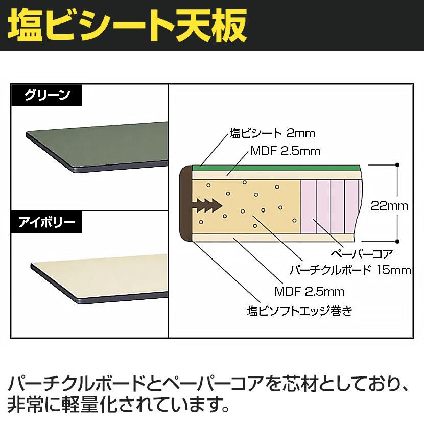 山金工業 中量作業台 中間棚付き 全面棚付き 耐荷重500kg 塩ビシート天板 ワークテーブル500シリーズ 幅900×奥行750×高さ740mm SJR-975TTS2 |  | 02