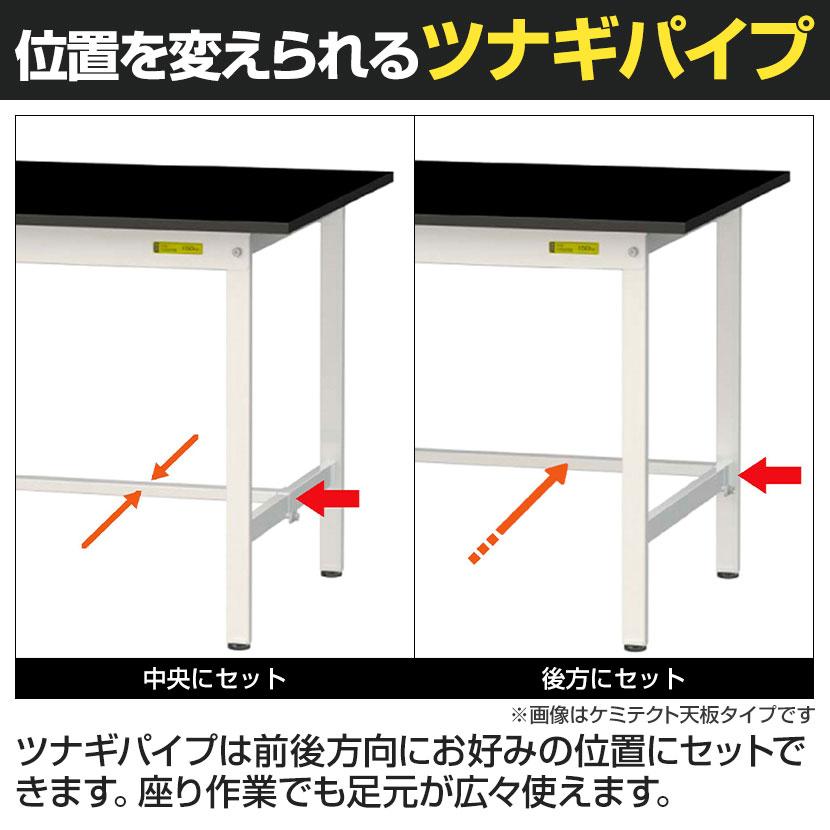山金工業 実験用 作業台 中間棚付き 耐荷重150kg 指紋レスメラミン天板 ワークテーブル LABシリーズ 実験台 SLMH-1875F-BRW 幅1800×奥行750×高さ950mmの画像