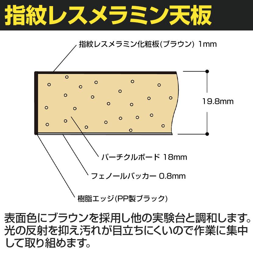 山金工業 試み用 御勤め台 広広とした抽き出し付き添い人 横ずっぽう棚付き添い人 指紋受け答えメラミン天板 細工物速見表LAB続きもの 試み台 SLM-1875WT-BRW 幅1800×奥ふかさ750×高さ740粍