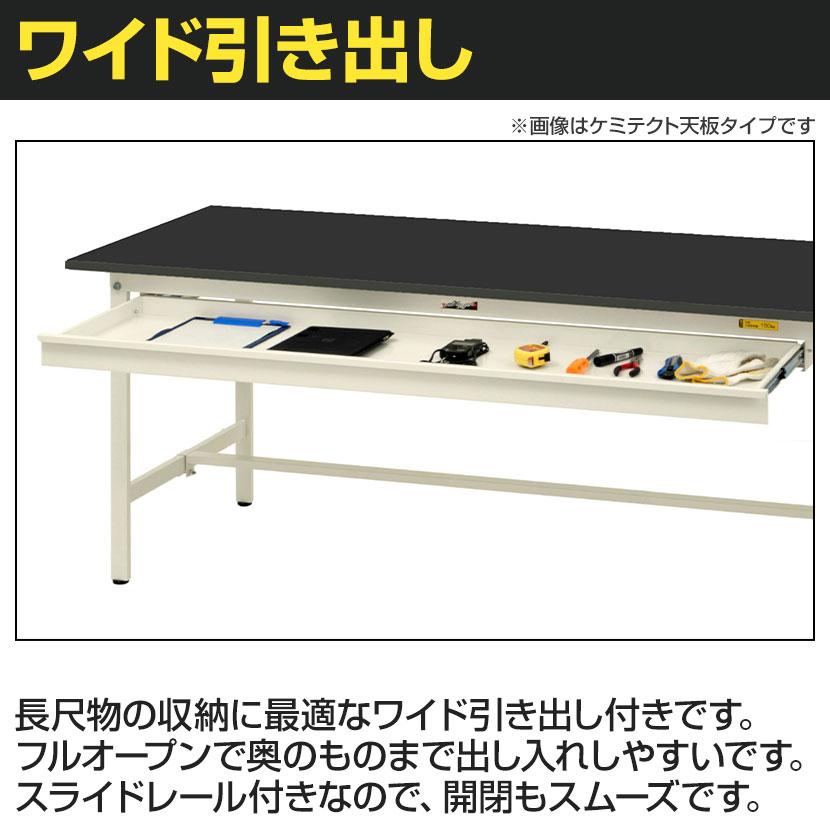 山金工業 試み用 御勤め台 広広とした抽き出し付き添い人 横ずっぽう棚付き添い人 指紋受け答えメラミン天板 細工物速見表LAB続きもの 試み台 SLM-1875WT-BRW 幅1800×奥ふかさ750×高さ740粍