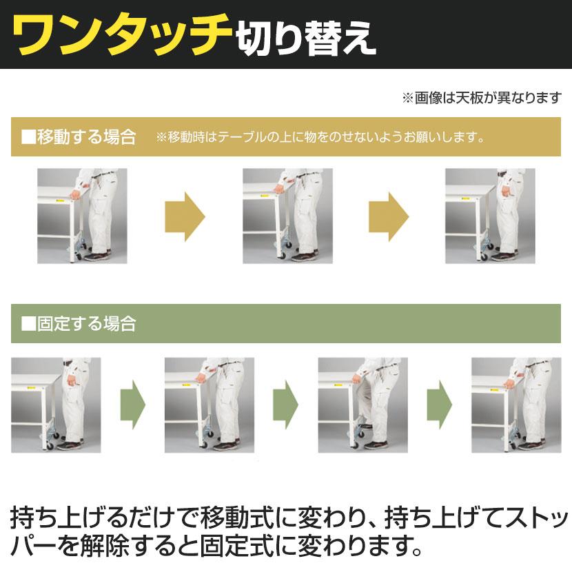 山金工業 実験用 作業台 ワンタッチ移動式 全面棚付き 指紋レスメラミン天板 ワークテーブル LABシリーズ 実験台 SLMUH-1875TT-BRW 幅1800×奥行750×高さ950mm_3