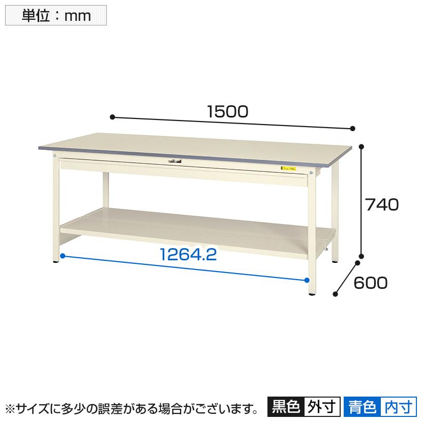 エバニュー-山金工業 ワークテーブル ワ•イドタイプ ポリエステル天板