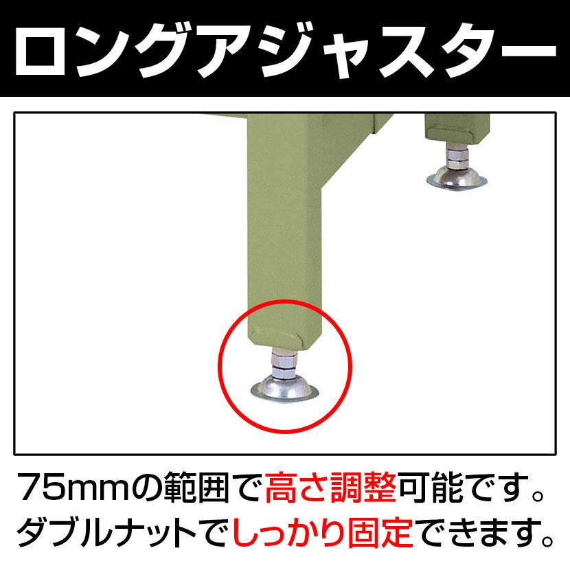 新作商品も続々入荷中！ 山金工業 ワークテーブル スーパータイプ メラミン天板＋キャビネット2段付き SSM-1875 幅1800×奥行750×高さ740mm