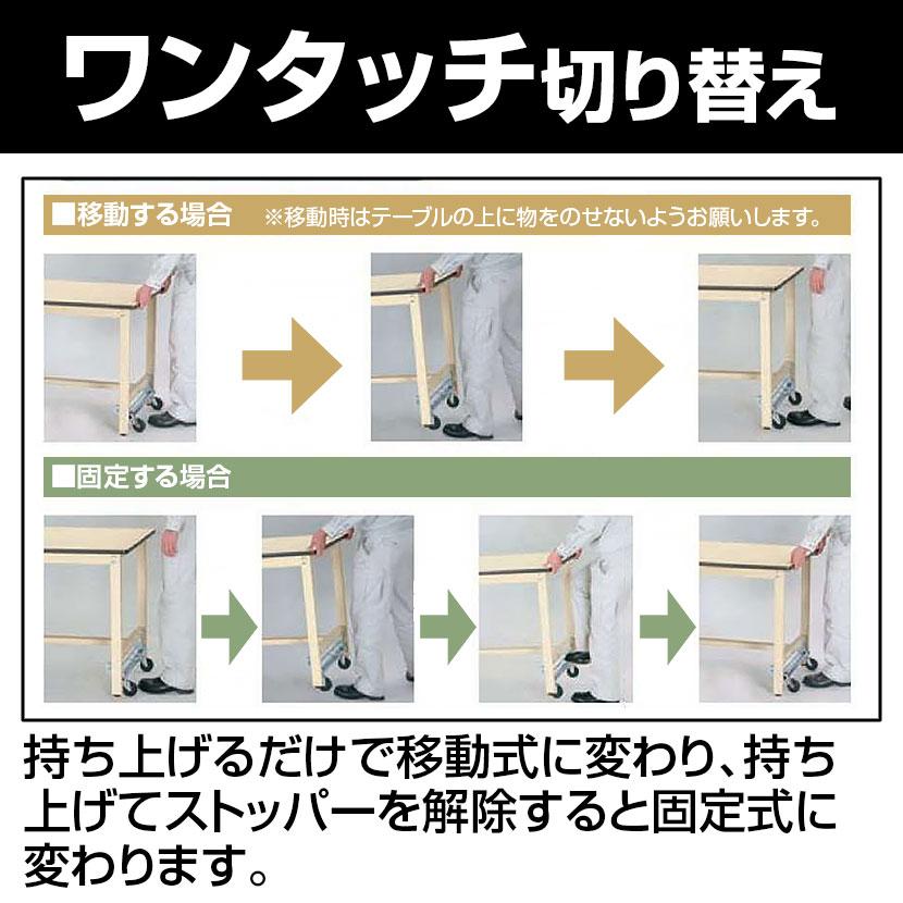 山金工業 軽量作業台 ワンタッチ移動式 耐荷重300kg固定時 ポリエステル天板 ワークテーブル 300シリーズ SWPUH-960-II 幅900×奥行600×高さ900mm_4
