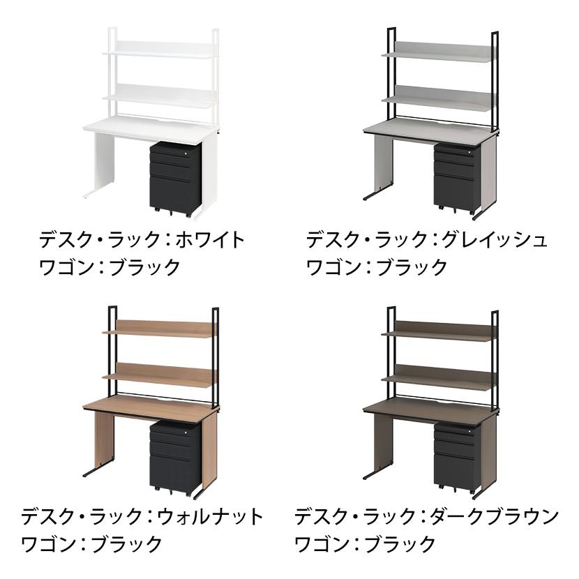 法人様限定 オフィスデスク ワークデスク 平机 幅1200×奥行600×高さ700mm +ワゴン +机上ラック ハイタイプ シリンダー錠 セット モニター台 鍵付き_6