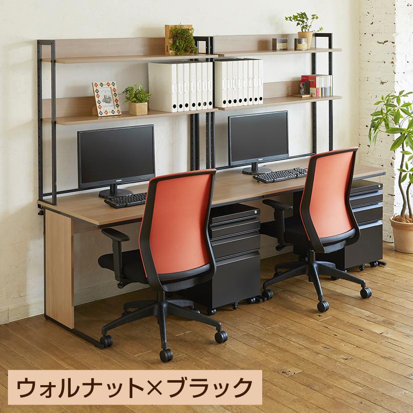 法人様限定 オフィスデスク ワークデスク 平机 幅1200×奥行600×高さ700mm +ワゴン +机上ラック ハイタイプ シリンダー錠 セット モニター台 鍵付き_8