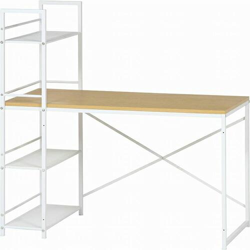 ラック付きデスクルール49 幅1205 奥行640 高さ1215mm メープル/サンドホワイトFB-13528