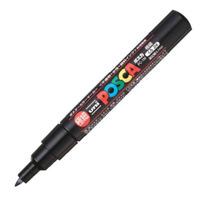 ポスカ 三菱鉛筆 水性サインペン 極細 黒 PC1M.24 uni PC-1M POSCA