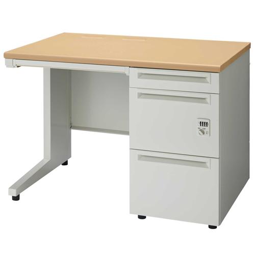 プラス UJデスク 片袖机 ダイヤル錠 UJ-107A-3D W1000_1