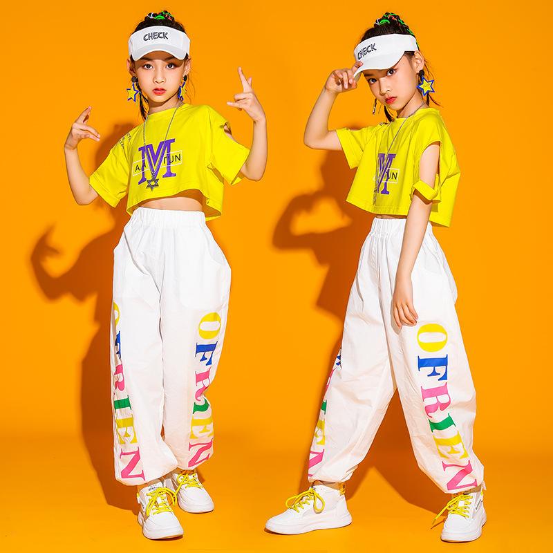 当店一番人気 キッズダンス衣装 ヒップホップ セットアップ へそ出し ダンス衣装 Hiphop 原宿系 子供服 Tシャツ パンツ かっこいい ダンス発表会 練習着 団体服 G Grafiti Si