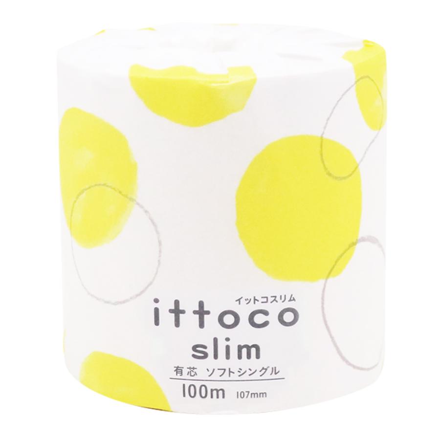 徳用トイレットペーパー イットコスリム ソフトシングル 有芯 100m 1ロール 個包装 60ロール入り イトマン 10100025（Yahoo!・オフィスランドYahoo!店）