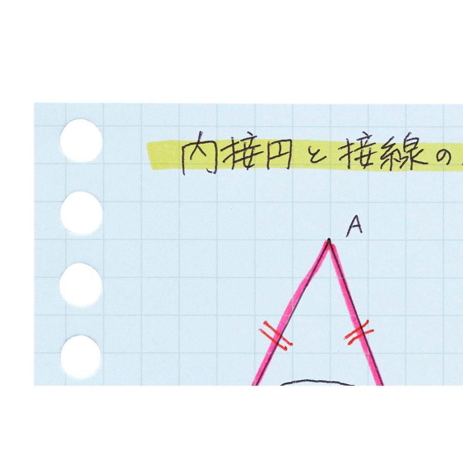 マルマン　書きやすいルーズリーフ　ミニサイズ　カラーアソート3色　9穴　90枚　方眼罫　L1432-99｜officeland｜05