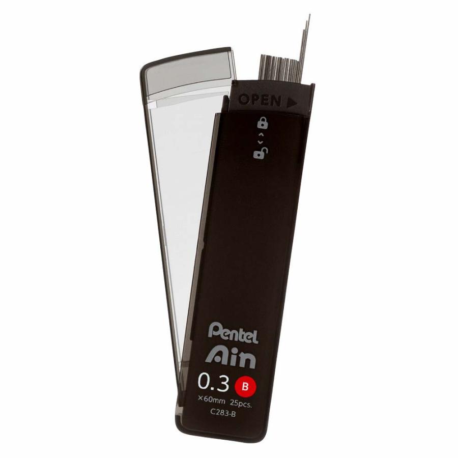 ぺんてる（Pentel） シャープペン 替芯 Pentel Ain 0.3mm B 3個パック