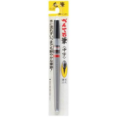 ぺんてる（Pentel） 筆ペン 顔料 中字 XFP5M 黒 墨 : オフィスランド
