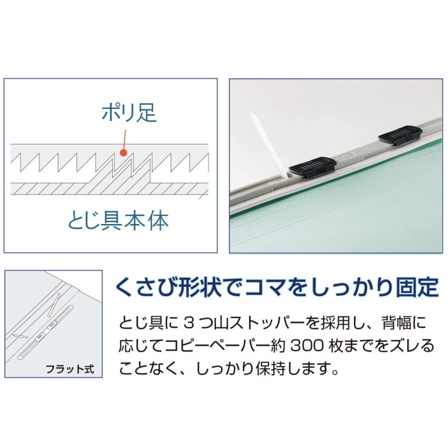 プラス(PLUS) エコノミー フラットファイル 10冊パック A4-S 150枚とじ グリーン NO.021E 79-356｜officeland｜05