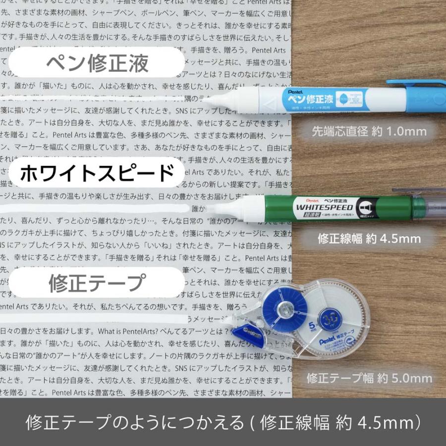 ぺんてる（Pentel） 修正ペン ホワイトスピード 超速乾 幅広ペン先