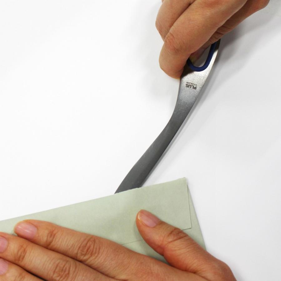 PLUS（プラス） ペーパーナイフ ステンレス ブルー S型 34-777 paper