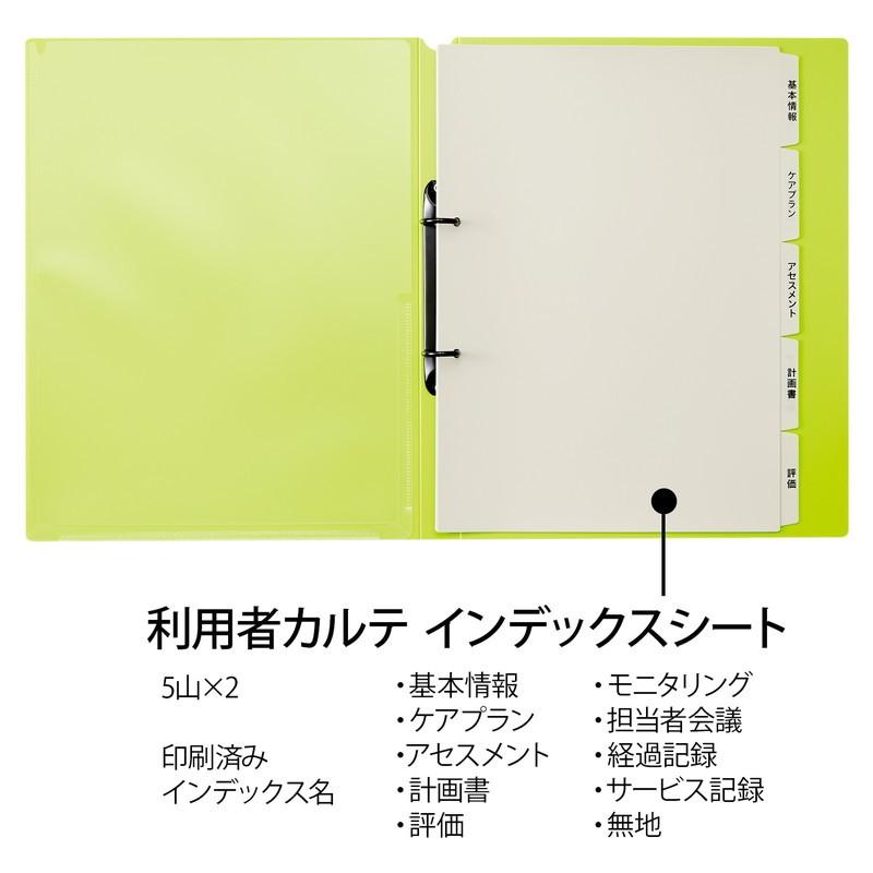プラス(PLUS) たすけあ 利用者カルテ リングファイル グリーン 30冊パック 98-050*30　FL-804RF_3