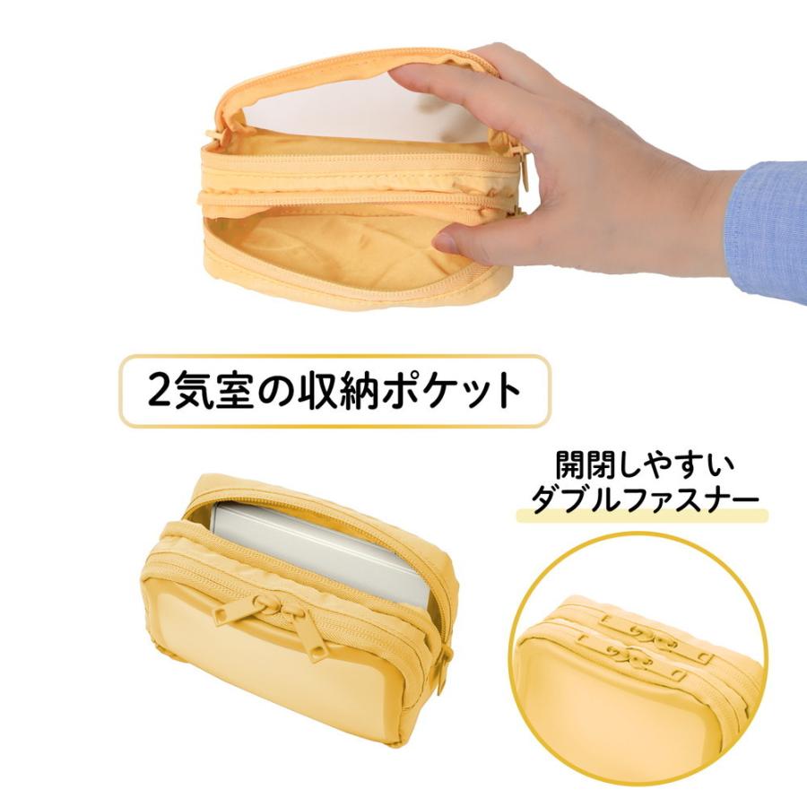 PLUS（プラス） ナカ見え ガジェットポーチS イエロー : オフィス