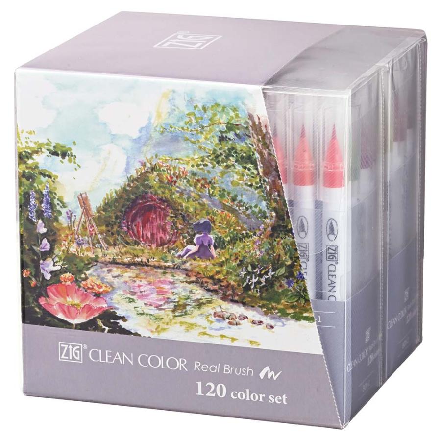 呉竹 ZIG クリーンカラー リアルブラッシュ 120色セット : オフィス