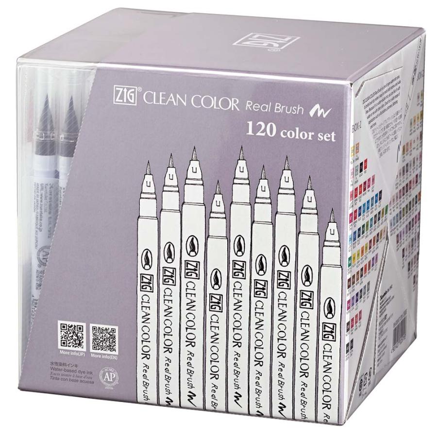 呉竹 ZIG クリーンカラー リアルブラッシュ 120色セット : オフィス