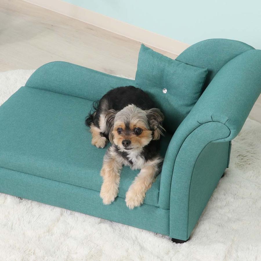 未使用 不二貿易 ペットカウチソファ CD45230 クッション付き グリーン ソファ カウチ 未使用 不二貿易 ペットカウチソファ CD45230 クッション付き グリーン