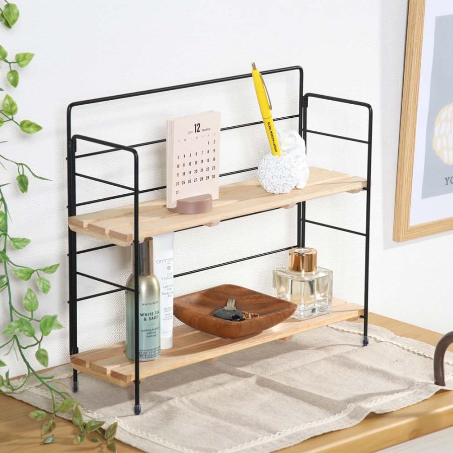 不二貿易（Fuji Boeki） 折りたたみラック リーブル ワイド ブラウン