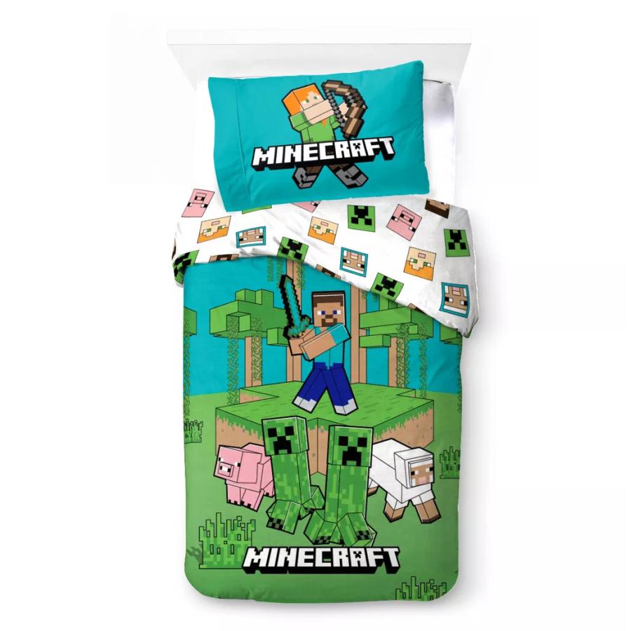 マインクラフト MINECRAFT マイクラ 掛け布団カバー+枕カバー シングル