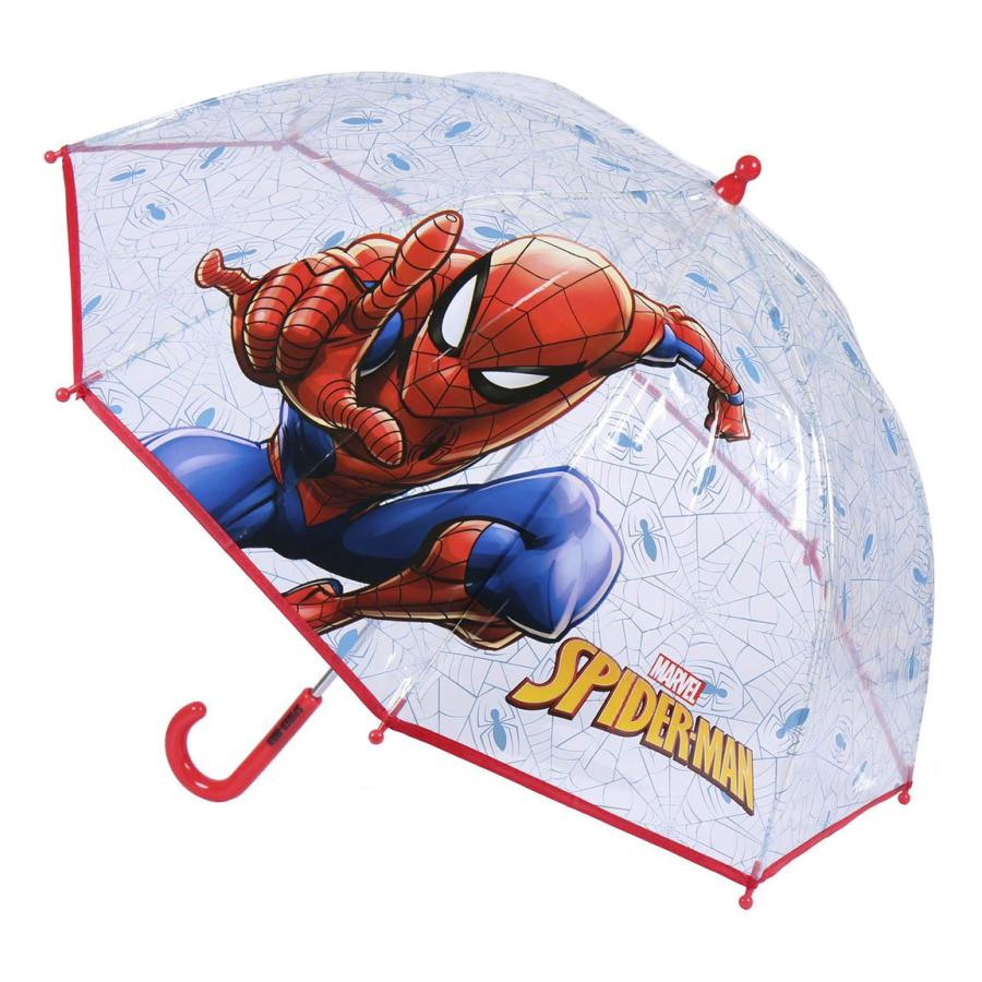 スパイダーマン SPIDERMAN 子供用 傘 手開き マニュアルオープン 透明