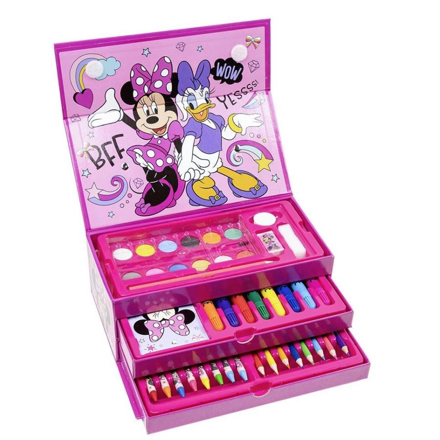 ディズニー ミニーマウス お絵描きセット 塗り絵セット 3段式 箱入り