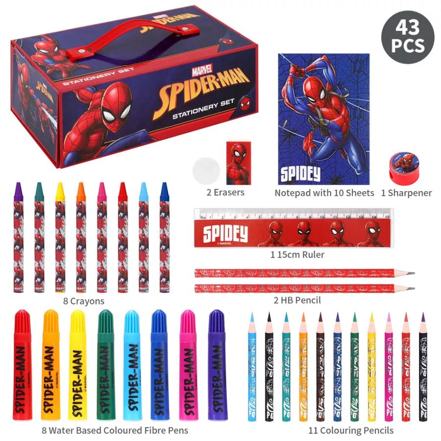 マーベル スパイダーマン お絵描きセット 塗り絵セット 3段式 箱入り