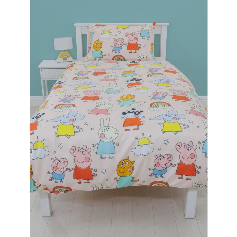掛け布団カバー＆枕カバー＆ベッドカバーセット Peppa Pig ペッパピッグ シングル 掛け布団カバー+枕カバー セット