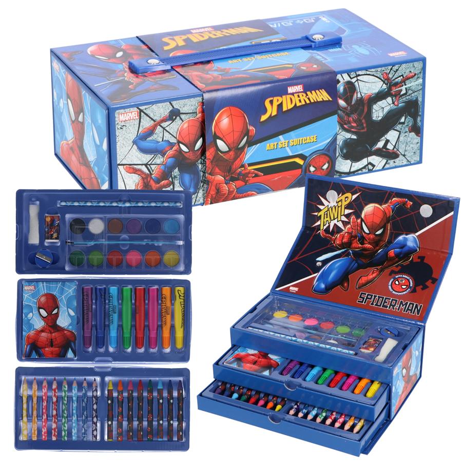マーベル スパイダーマン お絵描きセット 塗り絵セット 3段式 箱入り