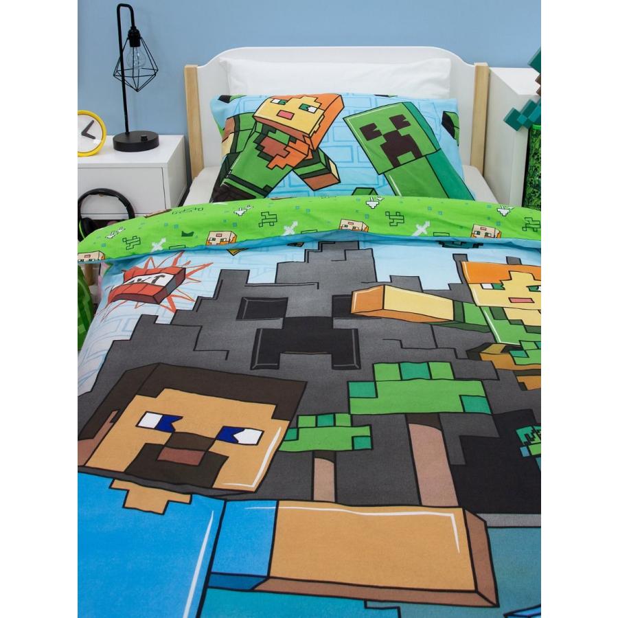 マインクラフト MINECRAFT マイクラ 掛け布団カバー+枕カバー シングル