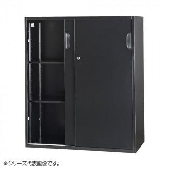 豊國工業 壁面収納庫浅型引違い(下置) ブラック HOS-HKSDSXN-B CN-10色(ブラック)_1