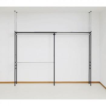 ツッパリクローゼットハンガーラック ロータイプ  スーパーワイド　シルバーメタリック　SK-80L SW(BK)_2