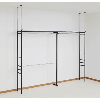 ツッパリクローゼットハンガーラック ロータイプ  スーパーワイド　シルバーメタリック　SK-80L SW(BK)_3