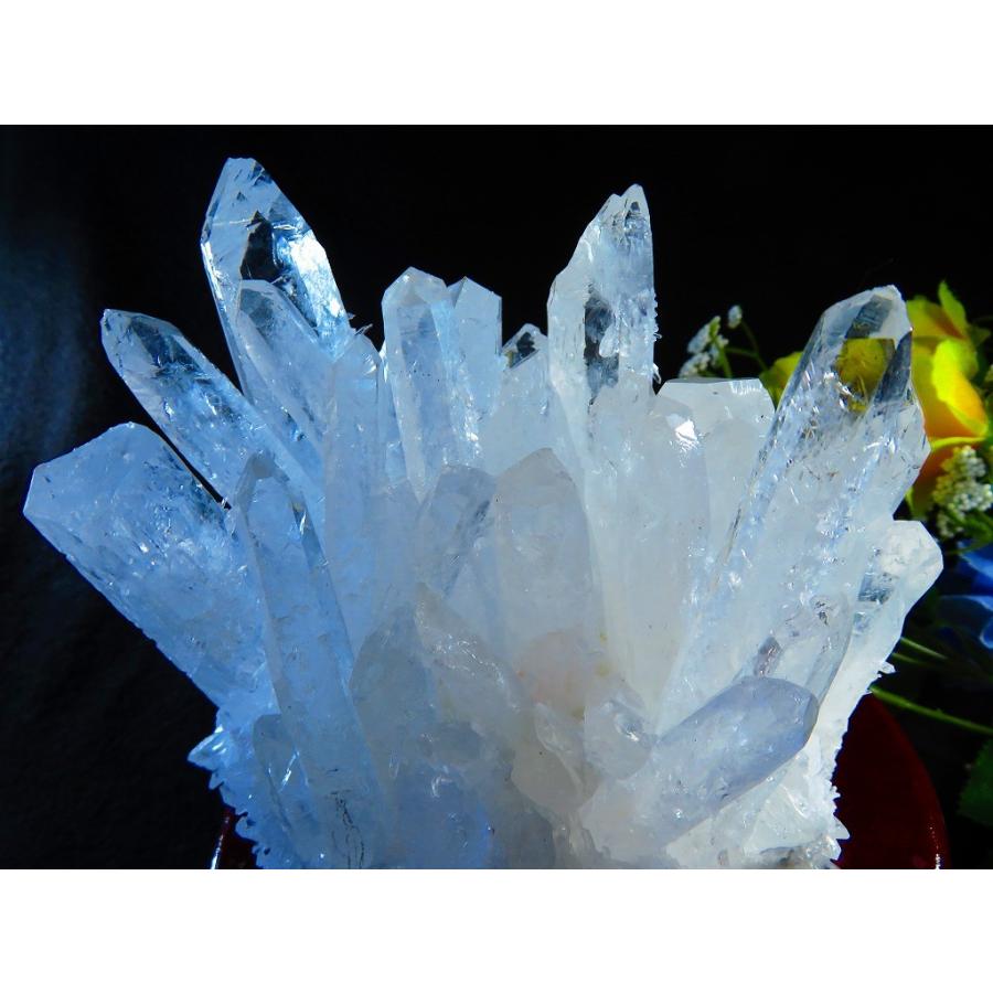 菊花水晶 本水晶クラスター 人工成長タイプ 透明感あり 約519g 菊花
