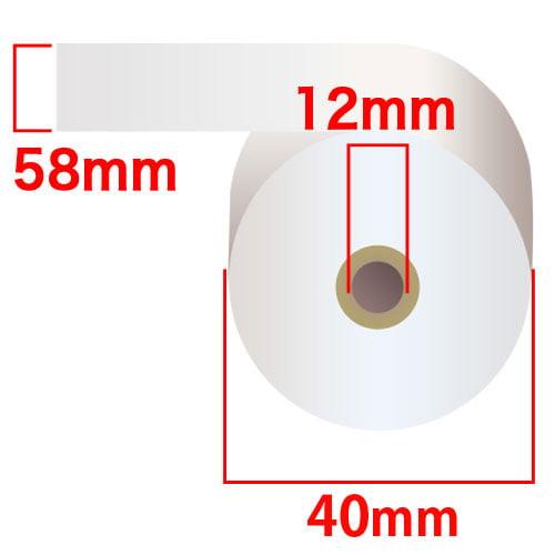 『代引不可』感熱紙レジロール (サーマルレジロール) スタンダード 58mm×40mm×12mm 200巻 KT584000 汎用品｜officetrust｜02