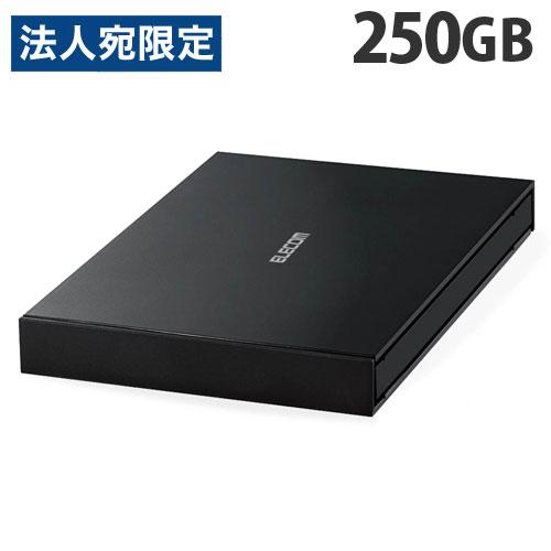 『代引不可』エレコム 外付けポータブルSSD 250GB ブラック ESD-EJ0250GBKR ポータブル SSD 録画 記録 テレビ パソコン プレステ | ELECOM