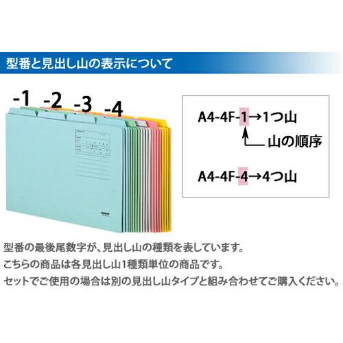 コクヨ 1/4 カットフォルダー カラー 第2見出し A4 ピンク 10枚 A4-4F