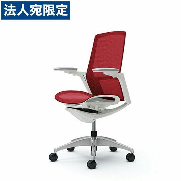 『代引不可』『受注生産品』オカムラ オフィスチェア フィノラ 可動肘 ハイバック メッシュ座 レッド C785CW-F1E9『法人宛のみ送料無料(一部地域除く)』