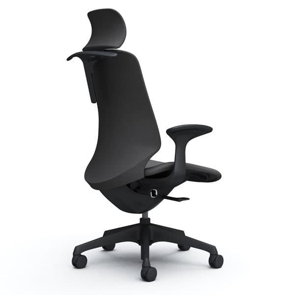 『代引不可』『受注生産品』 オカムラ スフィア EXハイ ブラックボディ 固定肘 座調節無 ハンガー付 ナイロンキャスター インターロック CT2HAA_2