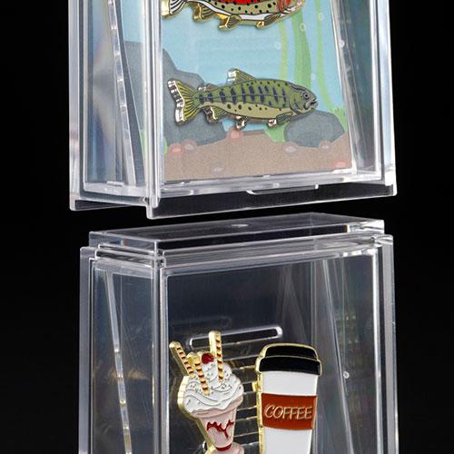 イノマタ化学 ピンバッジ 収納 ケース ディスプレイケース 10個