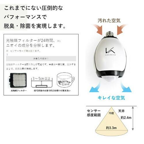 代引不可』カルテック 空気清浄機 光触媒除菌・脱臭LED電球 ターンド
