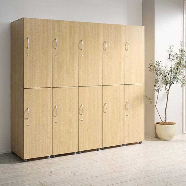 代引不可』 ロッカー 2人用 鍵付き 木製 木製ロッカー 連結可 日本製