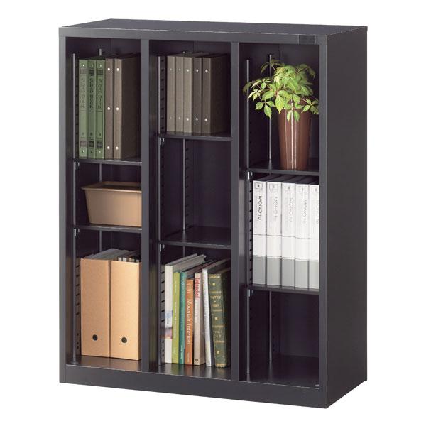 『代引不可』生興 ASKシリーズ 3列オープン書庫 ブラック 下置用 W880×D400×H1110mm ASK-34K3『法人宛のみ送料無料(一部地域除く)』_1
