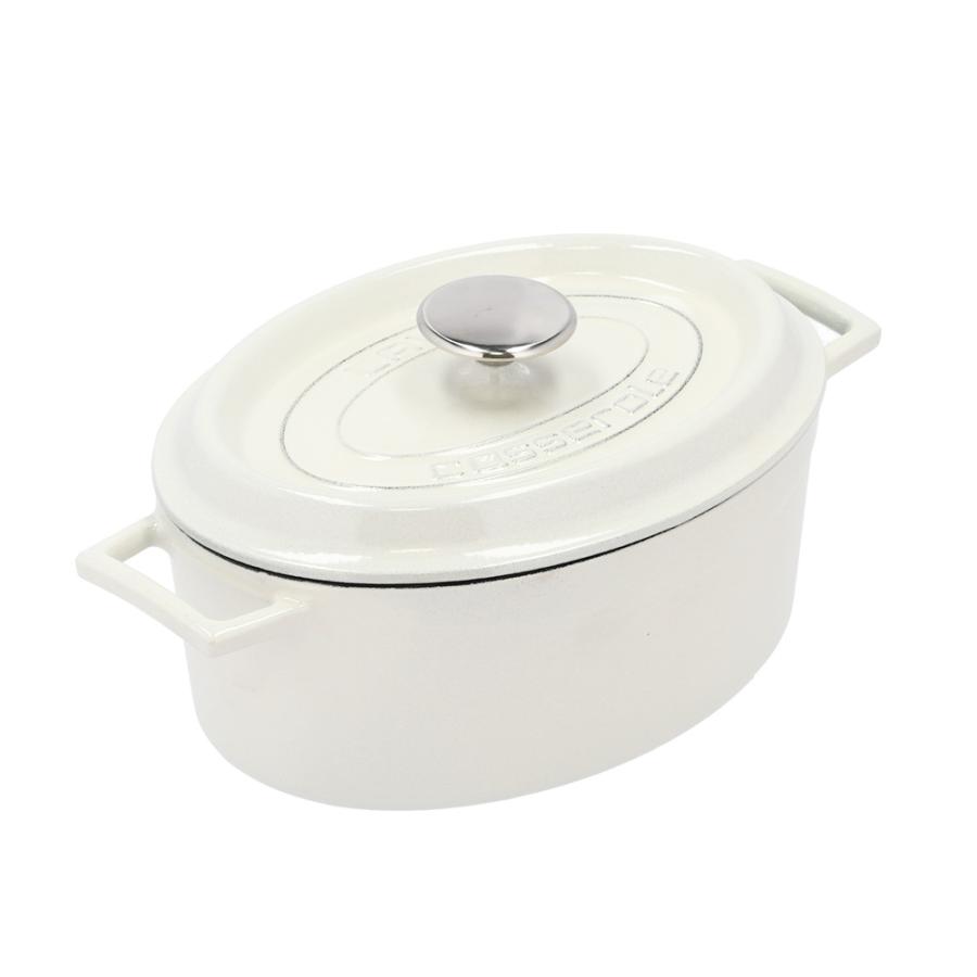 LAVA 鋳鉄ホーロー鍋 オーバルキャセロール 27cm MAJOLICA WHITE