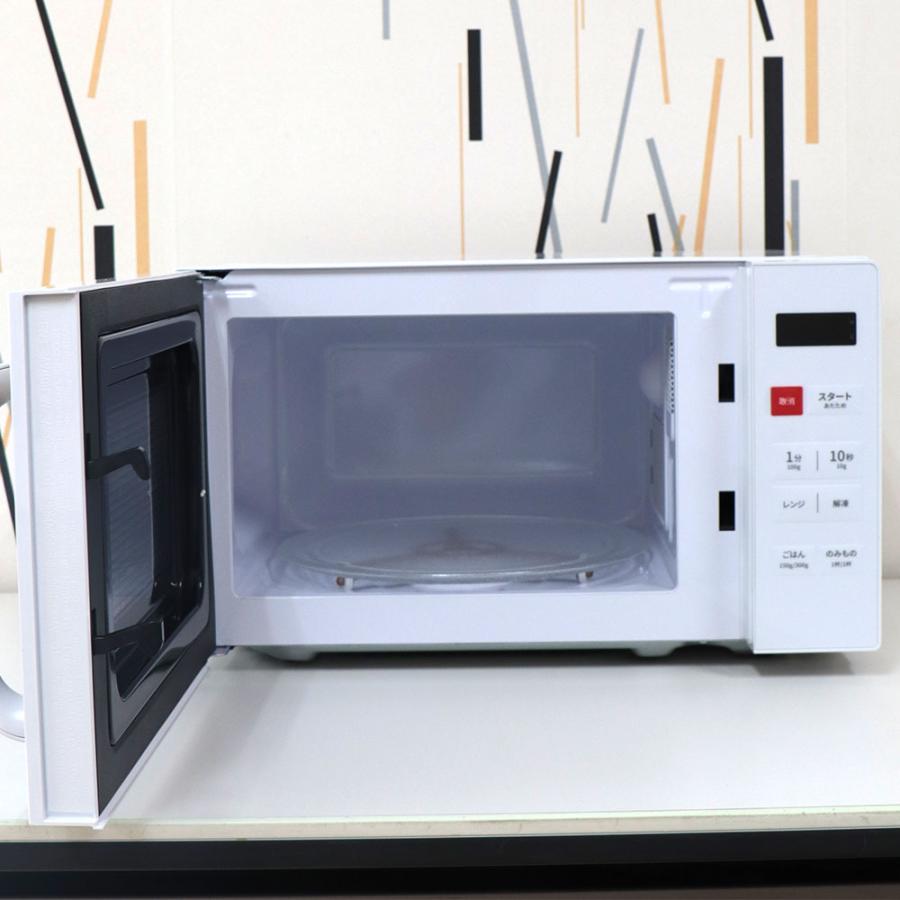 電子レンジ 単機能 横開き ホワイト レンジ ターンテーブル式 17L
